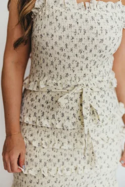 New Worth Collective Harley Maxi Dress in Gray Floral - Bump Friendly