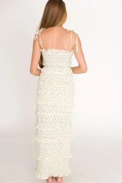 New Worth Collective Harley Maxi Dress in Gray Floral - Bump Friendly