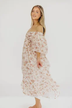 Sale Worth Collective Harlow Maxi Dress in Ivory Floral - Bump Friendly & Inclusive Sizing (