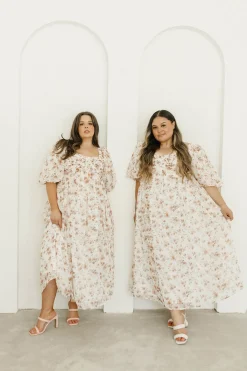 Sale Worth Collective Harlow Maxi Dress in Ivory Floral - Bump Friendly & Inclusive Sizing (
