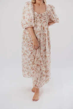 Sale Worth Collective Harlow Maxi Dress in Ivory Floral - Bump Friendly & Inclusive Sizing (