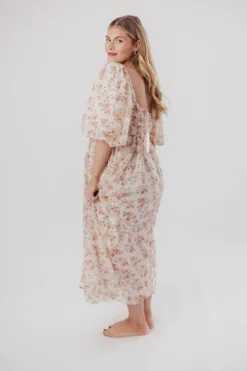 Sale Worth Collective Harlow Maxi Dress in Ivory Floral - Bump Friendly & Inclusive Sizing (