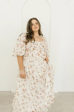 Sale Worth Collective Harlow Maxi Dress in Ivory Floral - Bump Friendly & Inclusive Sizing (