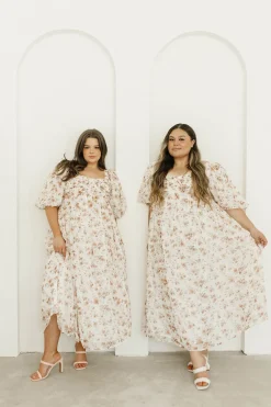 Sale Worth Collective Harlow Maxi Dress in Ivory Floral - Bump Friendly & Inclusive Sizing (