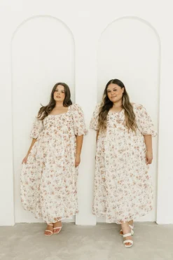 Sale Worth Collective Harlow Maxi Dress in Ivory Floral - Bump Friendly & Inclusive Sizing (
