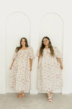 Sale Worth Collective Harlow Maxi Dress in Ivory Floral - Bump Friendly & Inclusive Sizing (