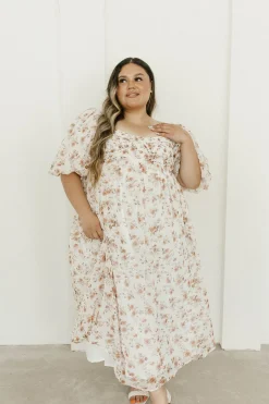Sale Worth Collective Harlow Maxi Dress in Ivory Floral - Bump Friendly & Inclusive Sizing (