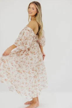 Sale Worth Collective Harlow Maxi Dress in Ivory Floral - Bump Friendly & Inclusive Sizing (