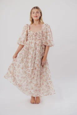 Sale Worth Collective Harlow Maxi Dress in Ivory Floral - Bump Friendly & Inclusive Sizing (