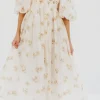 New Worth Collective Harlow Maxi Dress in Taupe Floral - Bump Friendly & Inclusive Sizing (