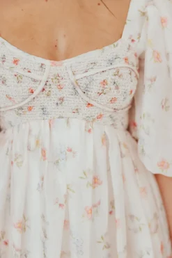 Clearance Worth Collective Harlow Maxi Dress in Tiny Pink Floral - Bump Friendly & Inclusive Sizi