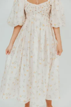 Fashion Worth Collective Harlow Maxi Dress in Tiny Yellow Floral - Bump Friendly & Inclusive Si