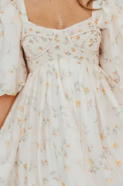 Fashion Worth Collective Harlow Maxi Dress in Tiny Yellow Floral - Bump Friendly & Inclusive Si