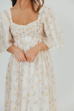 Fashion Worth Collective Harlow Maxi Dress in Tiny Yellow Floral - Bump Friendly & Inclusive Si