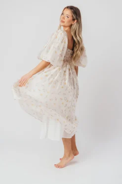Fashion Worth Collective Harlow Maxi Dress in Tiny Yellow Floral - Bump Friendly & Inclusive Si