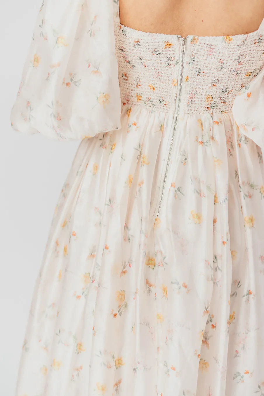 Fashion Worth Collective Harlow Maxi Dress in Tiny Yellow Floral - Bump Friendly & Inclusive Si
