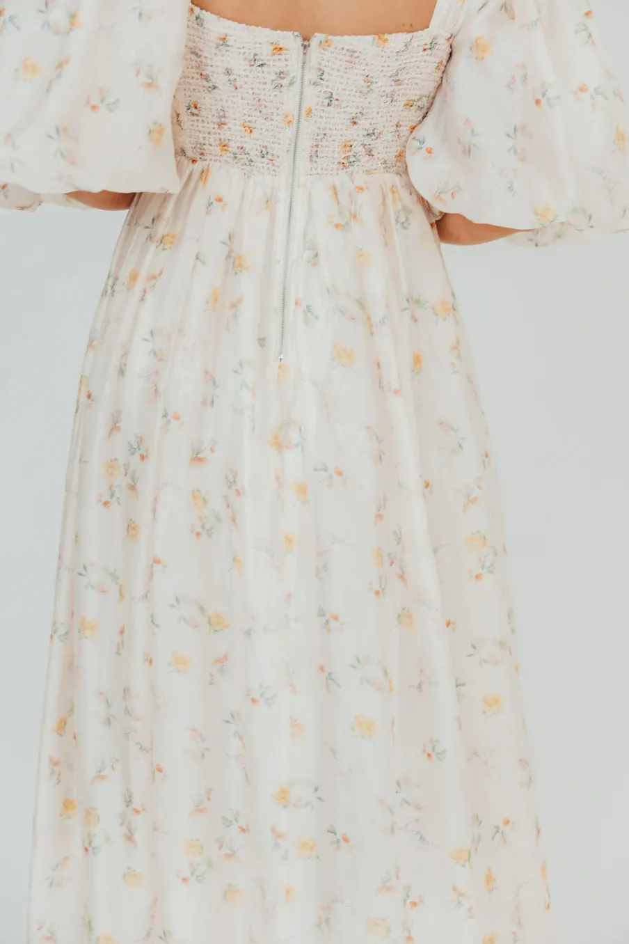 Fashion Worth Collective Harlow Maxi Dress in Tiny Yellow Floral - Bump Friendly & Inclusive Si