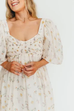 Fashion Worth Collective Harlow Maxi Dress in Tiny Yellow Floral - Bump Friendly & Inclusive Si