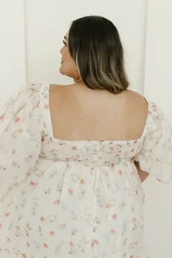 Clearance Worth Collective Harlow Maxi Dress in Tiny Pink Floral - Bump Friendly & Inclusive Sizi