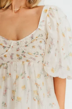 Fashion Worth Collective Harlow Maxi Dress in Tiny Yellow Floral - Bump Friendly & Inclusive Si