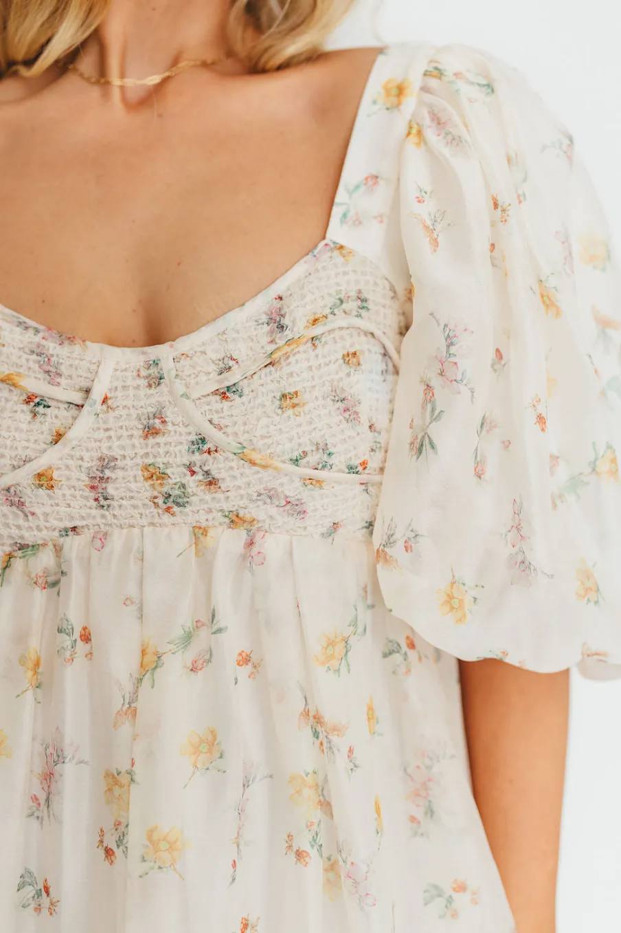 Fashion Worth Collective Harlow Maxi Dress in Tiny Yellow Floral - Bump Friendly & Inclusive Si