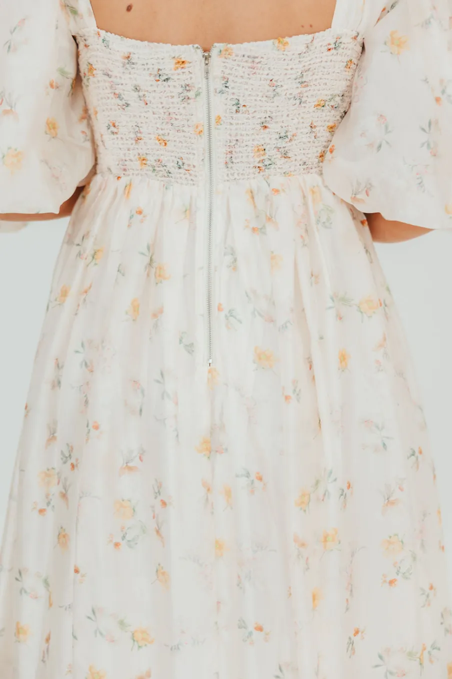 Fashion Worth Collective Harlow Maxi Dress in Tiny Yellow Floral - Bump Friendly & Inclusive Si