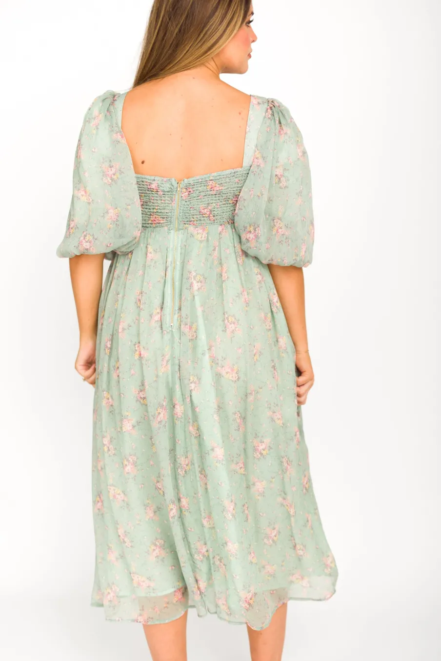 Outlet Worth Collective Harlow Maxi Dress in Turquoise Floral - Bump Friendly & Inclusive Sizi