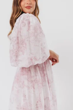 Fashion Worth Collective Harlow Midi Dress in Light Pink Floral - Bump Friendly & Inclusive Siz