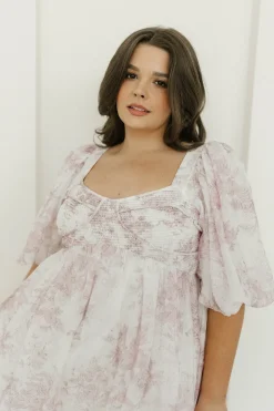 Fashion Worth Collective Harlow Midi Dress in Light Pink Floral - Bump Friendly & Inclusive Siz