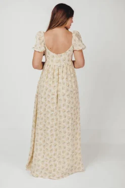 Outlet Worth Collective Haven 100% Cotton Tie-Front Maxi Dress in Orange/Green Floral - Bump F