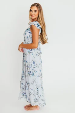 Best Worth Collective Hazel Open Tie Back Maxi Dress In Purple