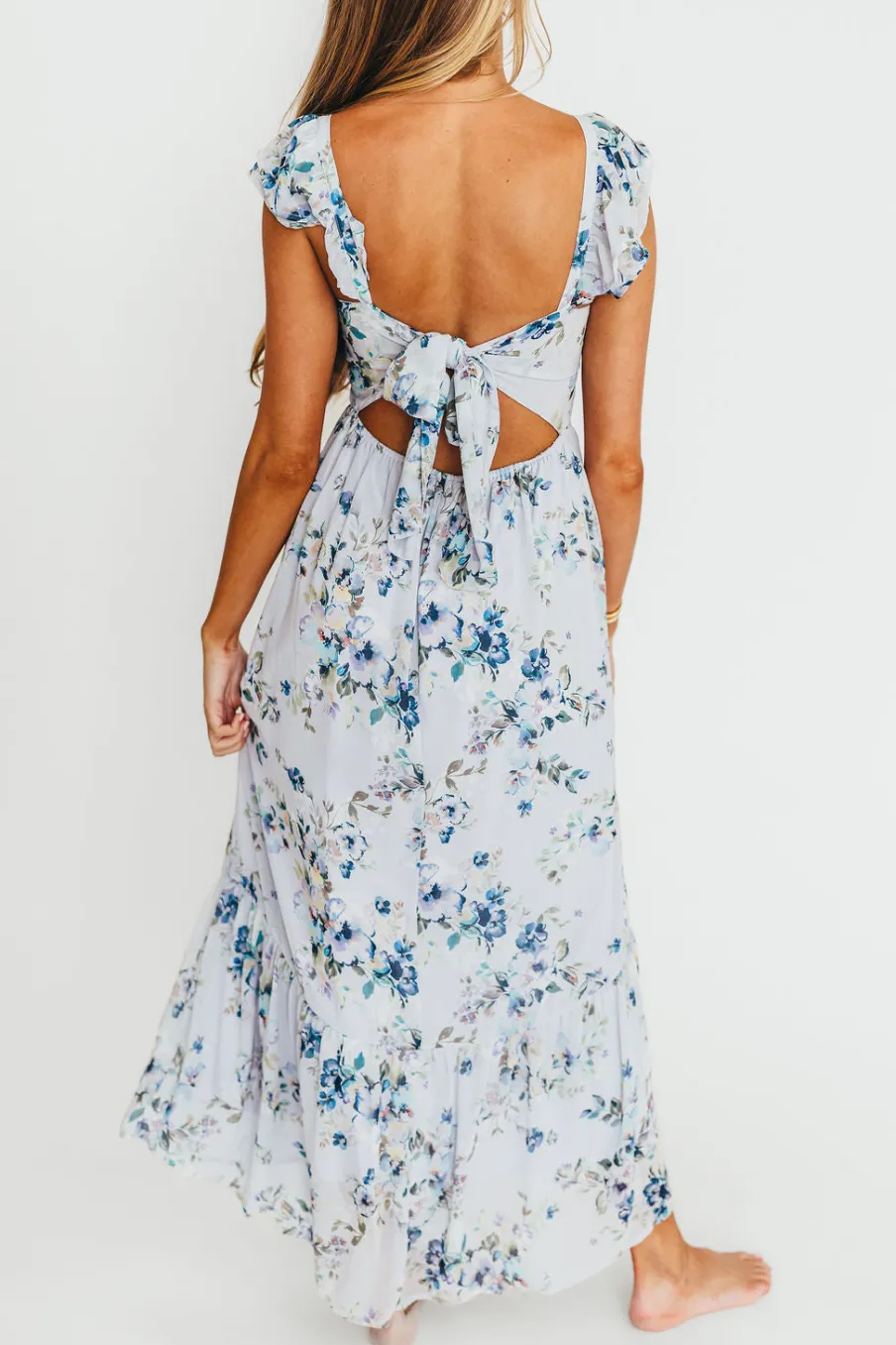 Best Worth Collective Hazel Open Tie Back Maxi Dress In Purple