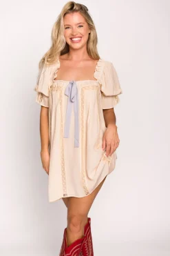 Best Worth Collective Heirloom Mini Dress in Dove