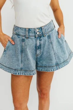 Best Worth Collective Helena Washed Denim Skort