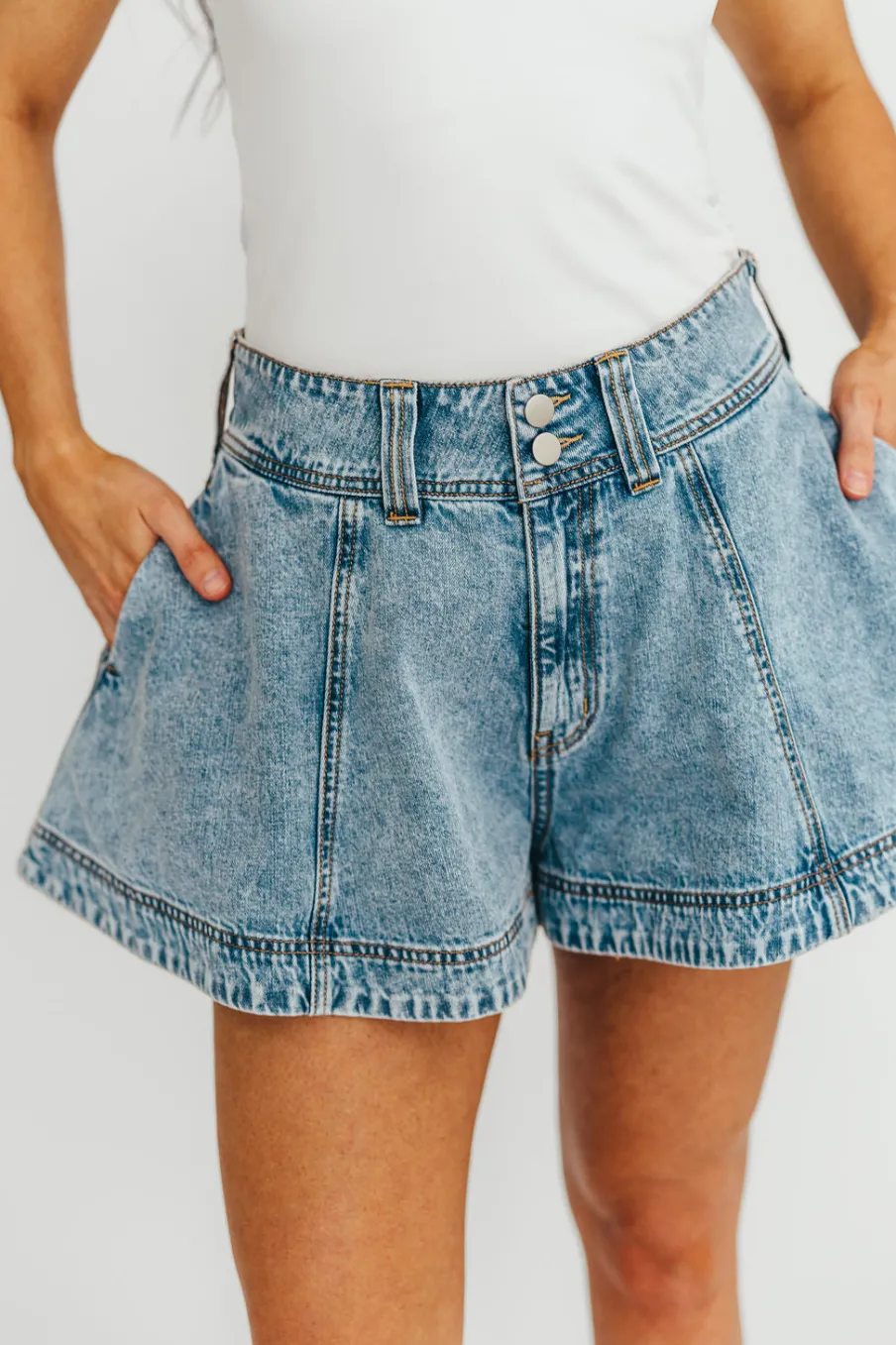 Best Worth Collective Helena Washed Denim Skort