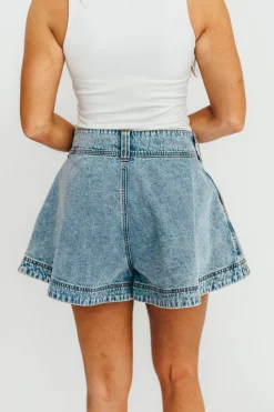 Best Worth Collective Helena Washed Denim Skort