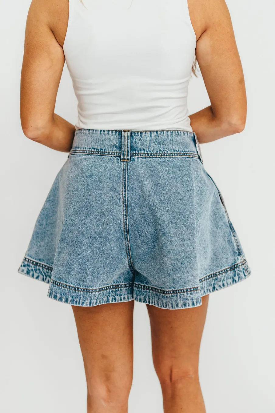 Best Worth Collective Helena Washed Denim Skort