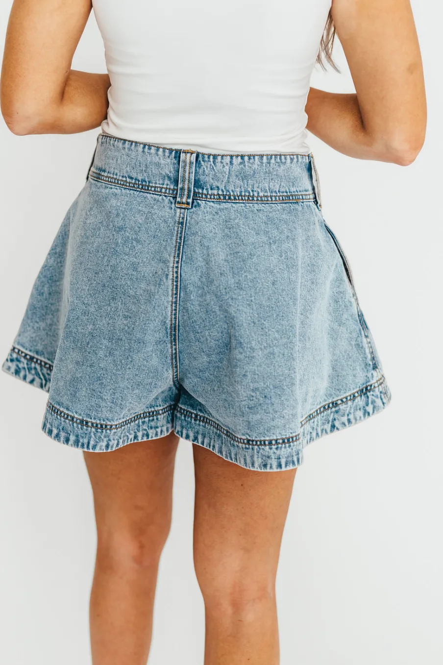 Best Worth Collective Helena Washed Denim Skort