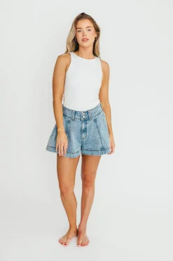 Best Worth Collective Helena Washed Denim Skort