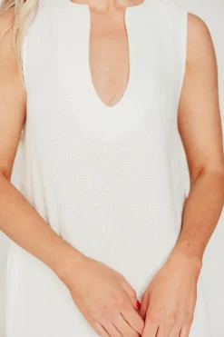 Fashion Worth Collective How Sweet It Is Sleeveless Linen-Blend Maxi in Ivory - Bump Friendly