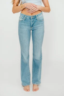 Online Worth Collective Indie Low Rise Vintage Slim Bootcut in Light Denim