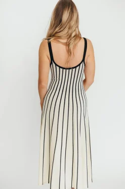 Fashion Worth Collective Irecia Sweater Maxi Dress in Black/Cream