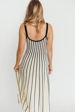 Fashion Worth Collective Irecia Sweater Maxi Dress in Black/Cream