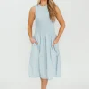 Sale Worth Collective Isla 100% Cotton Dress in Blue