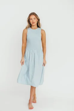 Sale Worth Collective Isla 100% Cotton Dress in Blue