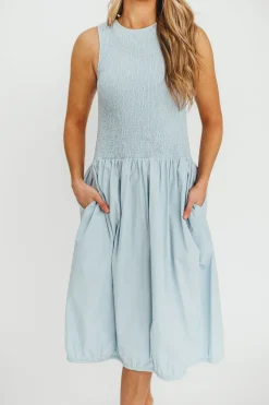 Sale Worth Collective Isla 100% Cotton Dress in Blue