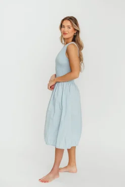 Sale Worth Collective Isla 100% Cotton Dress in Blue