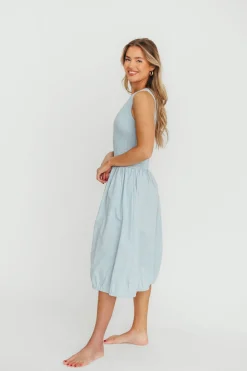 Sale Worth Collective Isla 100% Cotton Dress in Blue