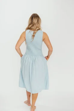 Sale Worth Collective Isla 100% Cotton Dress in Blue