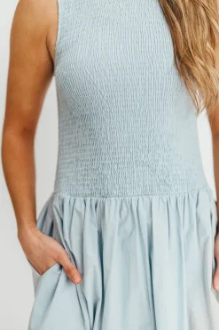 Sale Worth Collective Isla 100% Cotton Dress in Blue